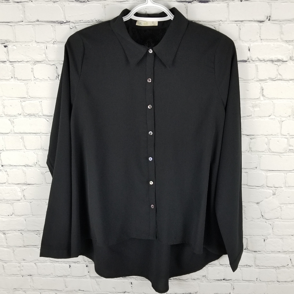 NINE BIRD | open back lace detail long sleeve top